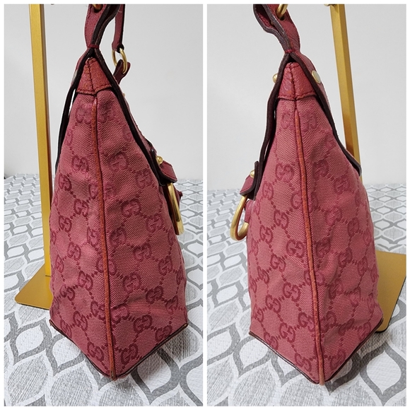 Gucci GG Canvas And Leather Horsebit Hobo Bag Pink - Picture 8 of 13